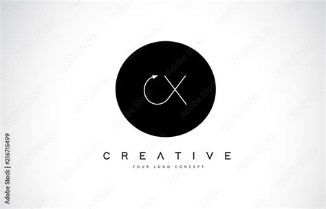 CX C X Logo Design with Black and White Creative Text Letter Vector ...