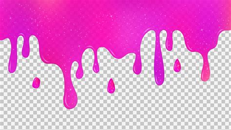 isolated Slime. Vector pink slime with glitter. liquid dripping texture ...