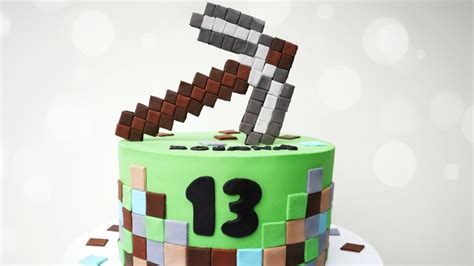 Minecraft Pickaxe And Sword Cake