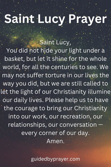 Saint Lucy Prayer – Guided by Prayer