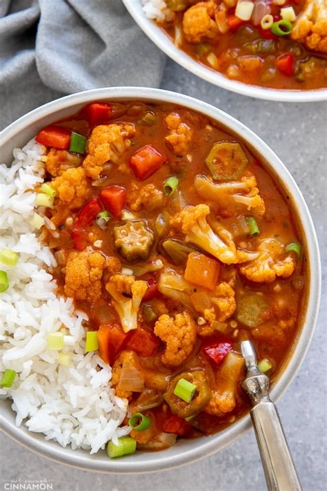 Healthy Vegan Cajun Gumbo with Okra - Not Enough Cinnamon