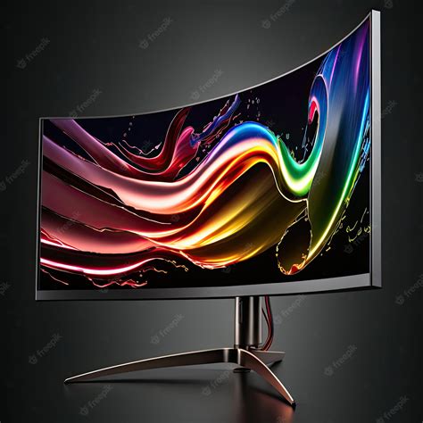 Premium Photo | Colorful gaming curved monitor