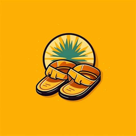 Premium AI Image | flat color sandals logo vector