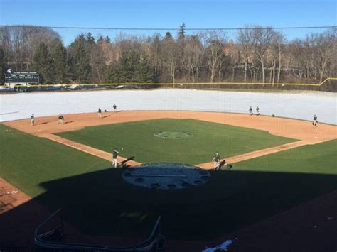 Michigan State University Baseball Practices in Cold Winter - FIELDS