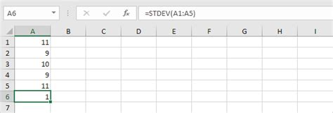 Standard Deviation in Excel