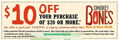 Free Promo Codes and Coupons 2021: Smokey Bones Coupons