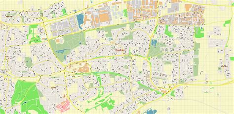 Basildon UK Map Vector City Plan High Detailed Street Map editable ...