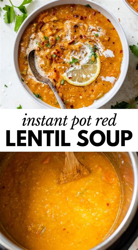 Instant Pot Red Lentil Soup - The Almond Eater