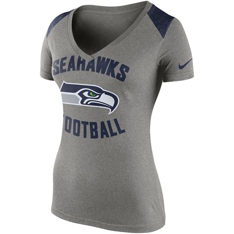 Women's Nike Gray Seattle Seahawks Stadium Football V-Neck Performance ...