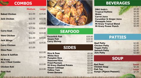 Jamaican Restaurant Digital Menu Boards