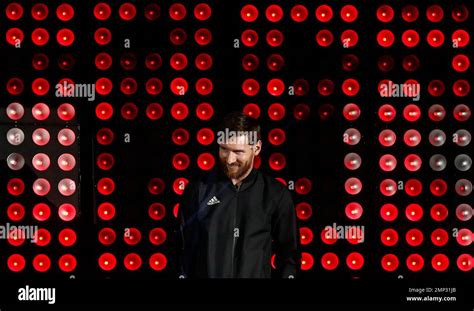 FC Barcelona's Lionel Messi smiles during a comercial event in ...