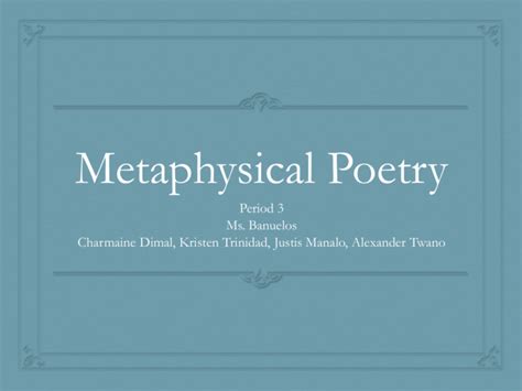 Metaphysical Poetry