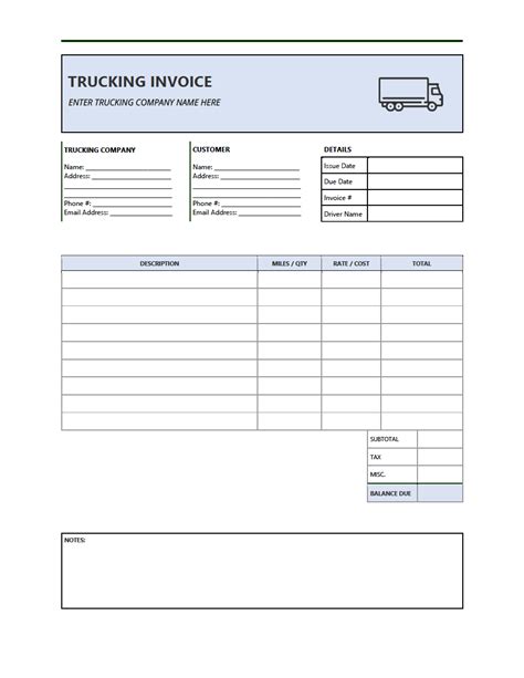 Free Printable Trucking Forms - Printable Forms Free Online