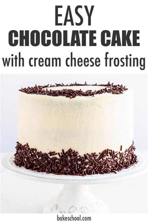 Chocolate cake with cream cheese frosting (eggless) - The Bake School