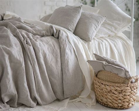 100% Natural Pure Washed Linen Duvet cover French Bed Linen Duvet ...