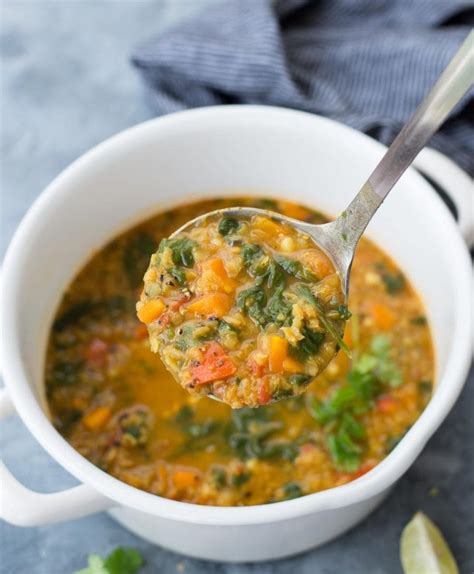 Red Lentil Soup With Spinach - The flavours of kitchen