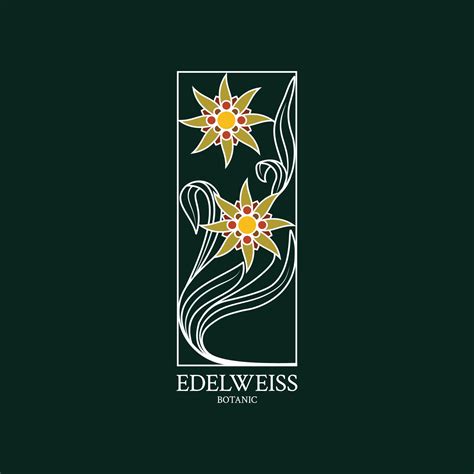 Edelweiss logo. Flower design of the logo with a hand-drawn flower of Edelweiss 4993232 Vector ...