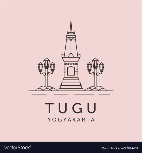 Tugu jogjakarta line art logo symbol design Vector Image