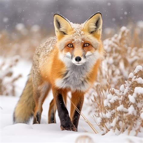 Premium AI Image | Fox Hunting in the Snow