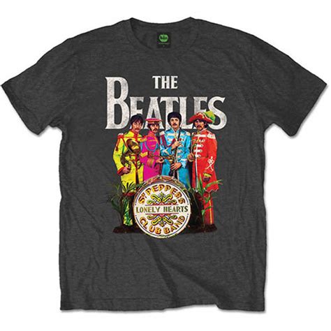 The Beatles Sgt. Pepper's Logo Charcoal Official Unisex T Shirt . Buy ...