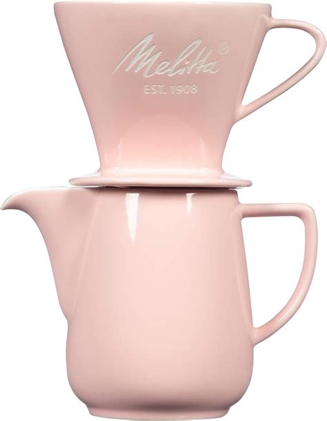 Melitta Porcelain Pour-Over Carafe Set with Cone Brewer and 20 Ounce ...