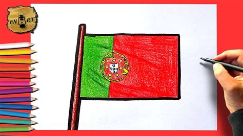 How to draw a portugal flag drawing easy step by step - YouTube