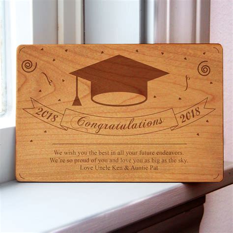 Personalized Wood Graduation Card | Custom graduation gift, Graduation ...