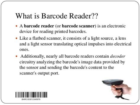 Working of barcode reader Ppt - Unitedworld School of Business