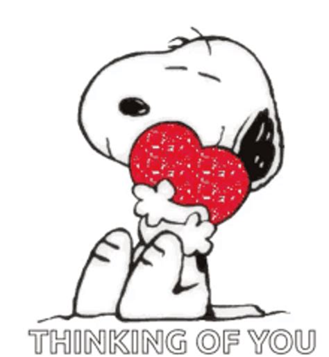 Thinking About You Snoopy Peanuts Hugging Heart GIF | GIFDB.com