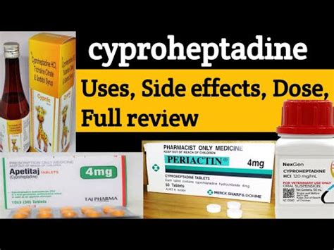 Cyproheptadine (Periactin)(Stinzer) - Uses, Dosing, Side Effects ...