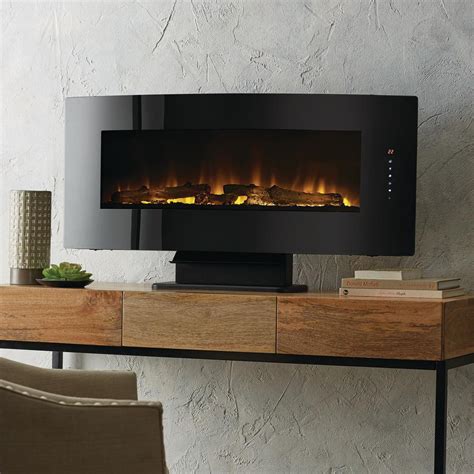 Muskoka 42 in. W Contemporary Curved Front Slim Line Wall Mount Infrared Electric Fireplace in ...