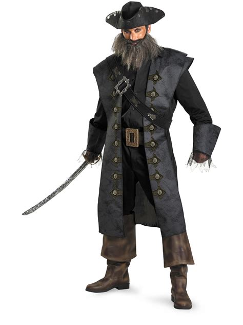 Pirates Of The Caribbean Stranger Tides Blackbeard Deluxe Men's Costume ...