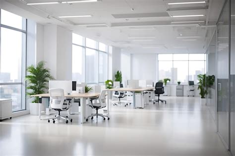 Premium Photo | Blur background of empty modern office background ...