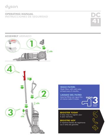 Dyson DC41 Upright vacuum Operating Manual | Manualzz