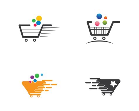 Shopping cart logo template set 962613 Vector Art at Vecteezy