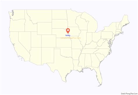 Map of Valley city, Nebraska - Thong Thai Real