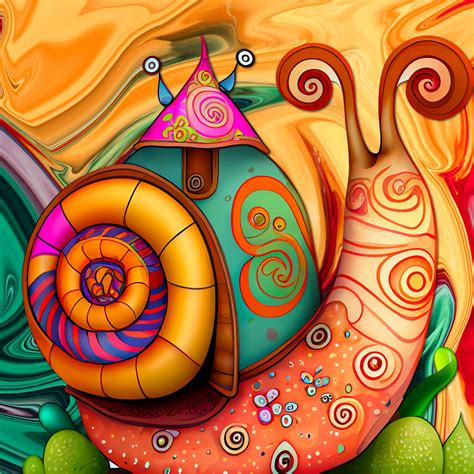 Psychedelic Snail Character Free Stock Photo - Public Domain Pictures