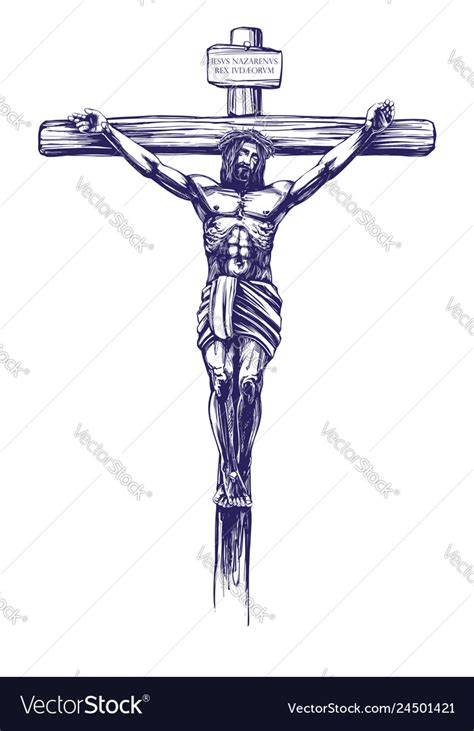 Jesus christ the son of god crucified Royalty Free Vector