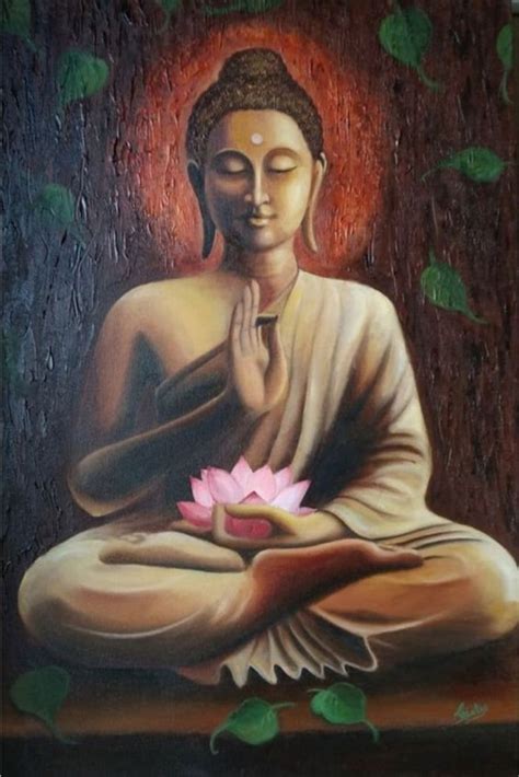 Buddha in Meditation Oil Painting Handpainted on Canvas A | Etsy Kenya | Buddha canvas art ...