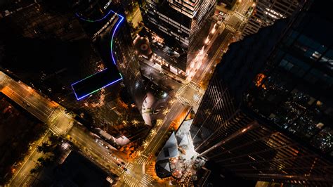 Aerial View of City during Night · Free Stock Photo