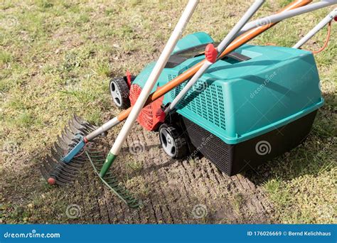 Various Garden Tools for Lawn Care Stock Image - Image of machine ...