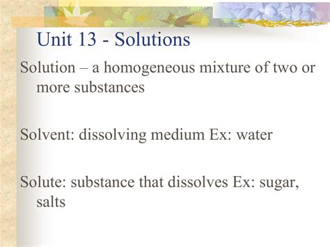 Solute Solvent Example