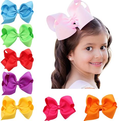 10pcs/lot 5 Inch Big Hair Bow Girls Solid Ribbon Hair Bows With Clip Boutique Hair Clip Hairpin ...