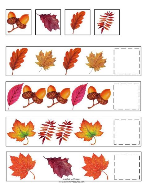 Fall patterns --- I like these leaves | Fall kindergarten, Preschool, Autumn activities