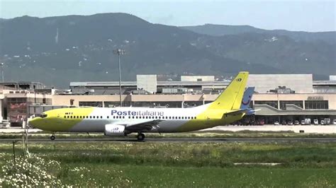 Mistral Air Boeing 737-400 EI-ELZ Take Off Malaga AGP Special Livery Poste Italiane - YouTube