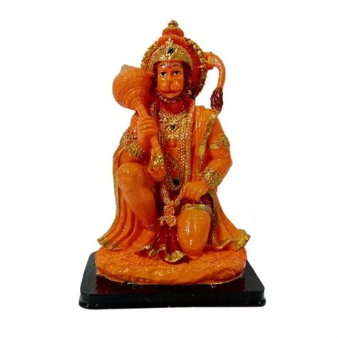 LORD HANUMAN JI Bajrangbali Orange 6.5 Inches Idol Figurine Statue $56.03 - PicClick