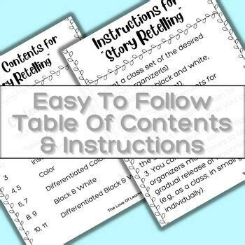 Story Retelling Graphic Organizer Retell Printable Worksheet Handout ...