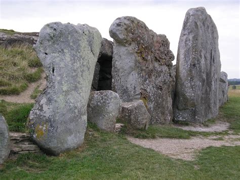 The West Kennet Long Barrow is a Neolithic tomb or barrow, situated on a prominent chalk ridge ...