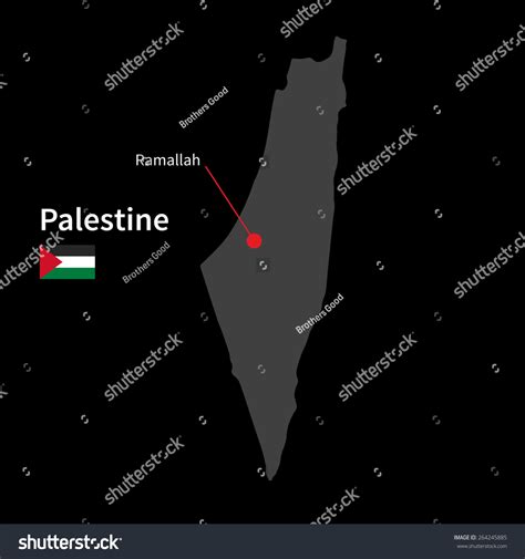 Detailed Map Palestine Capital City Ramallah Stock Vector (Royalty Free) 264245885 | Shutterstock