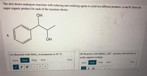 Solved The diol shown undergoes reactions with reducing and | Chegg.com